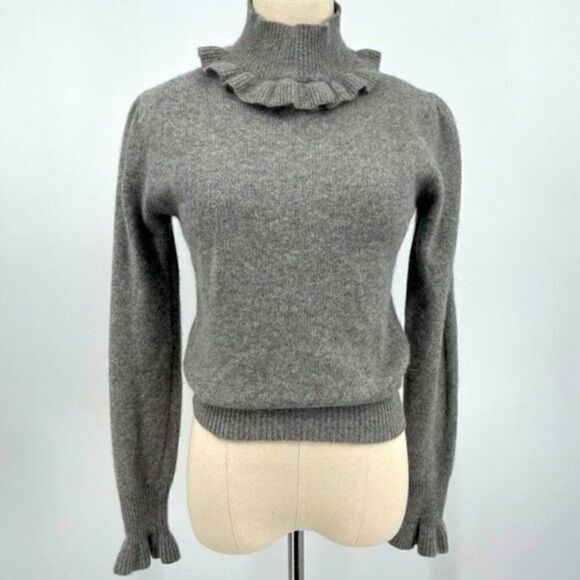 Vintage Glasgo gray lambs wool sweater size Medium BoxN turtleneck - Picture 5 of 5